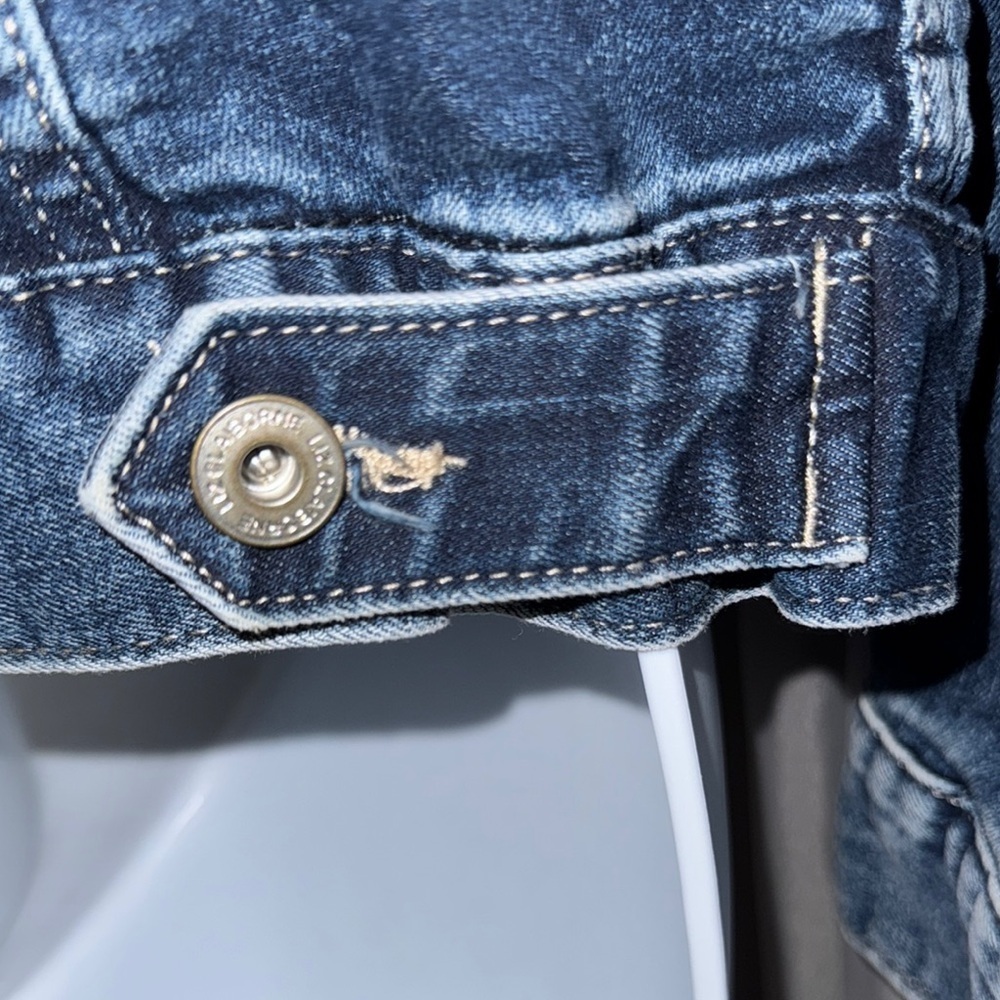 Liz Claiborne Blue Jean Jacket Distressed Vintage Style - Picture 8 of 9